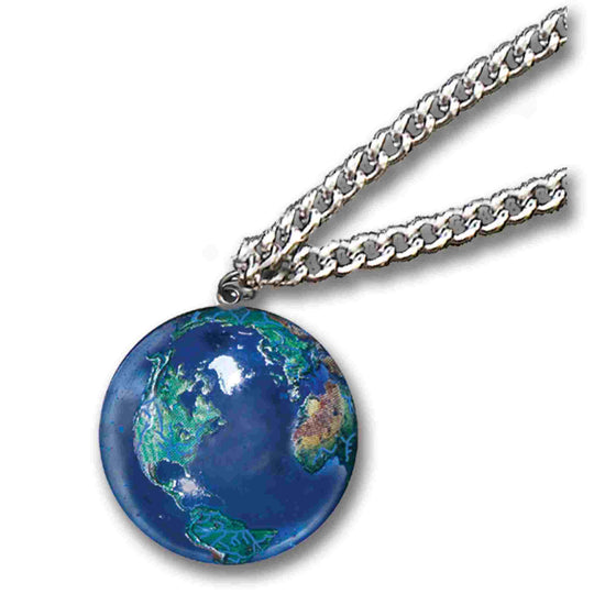 1” Natural Earth Necklace On Stainless Steel Chain