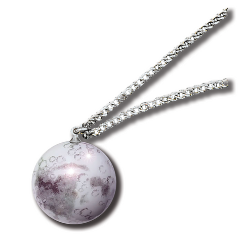 1" Moon Necklace - Steel Chain