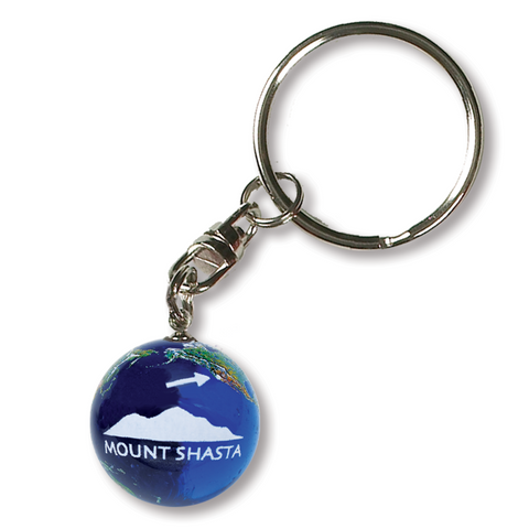 1" Natural Earth Keychain With Mount Shasta