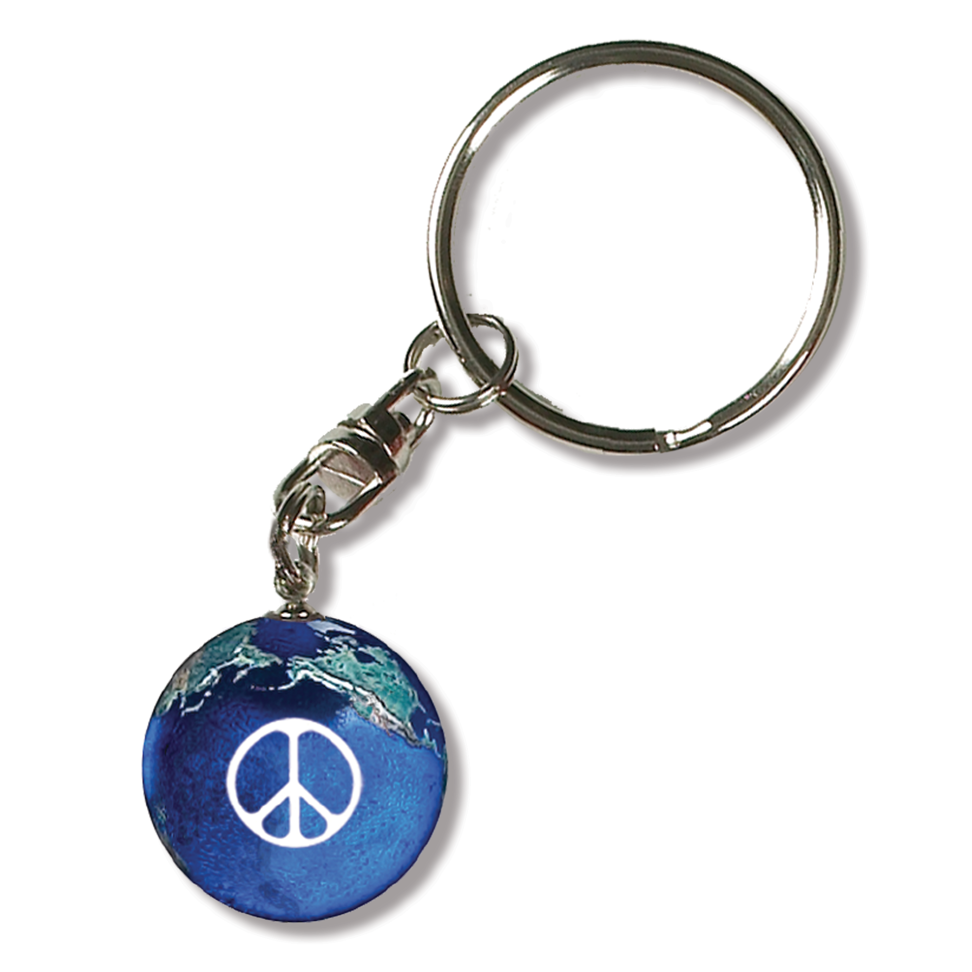 1” Peace Sign Natural Earth Keychain