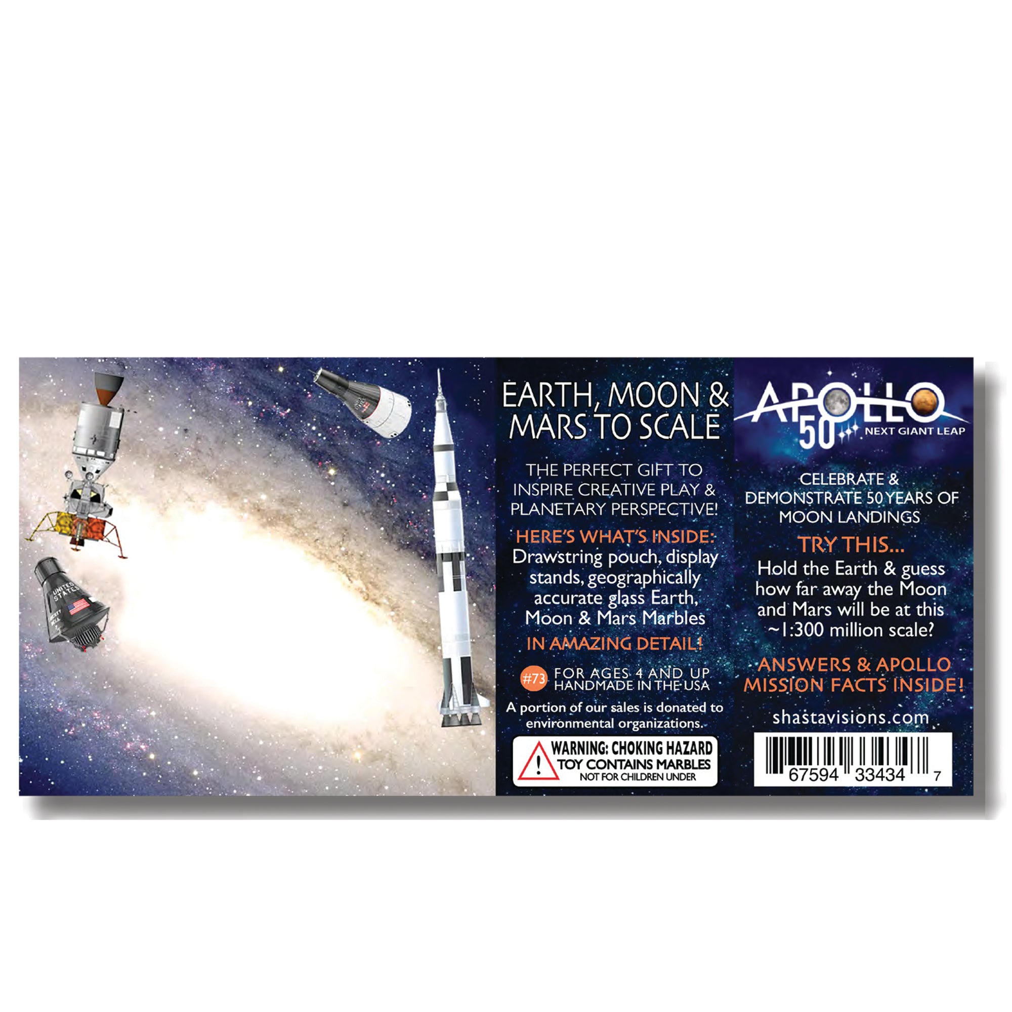 Apollo 50th Anniversary Edition of Earth, Moon & Mars To Scale Box Set