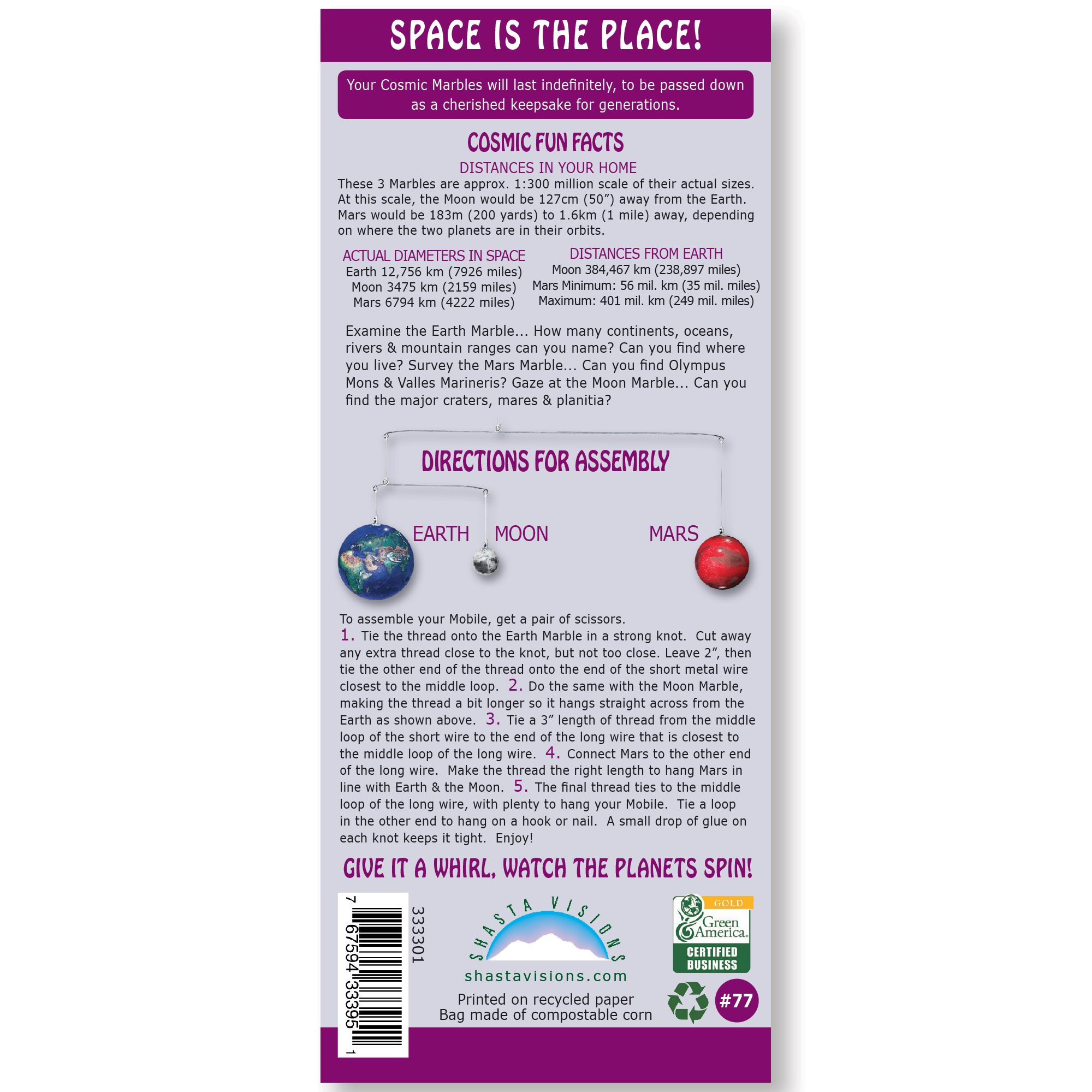 Earth Mars & Moon To Scale Mobile