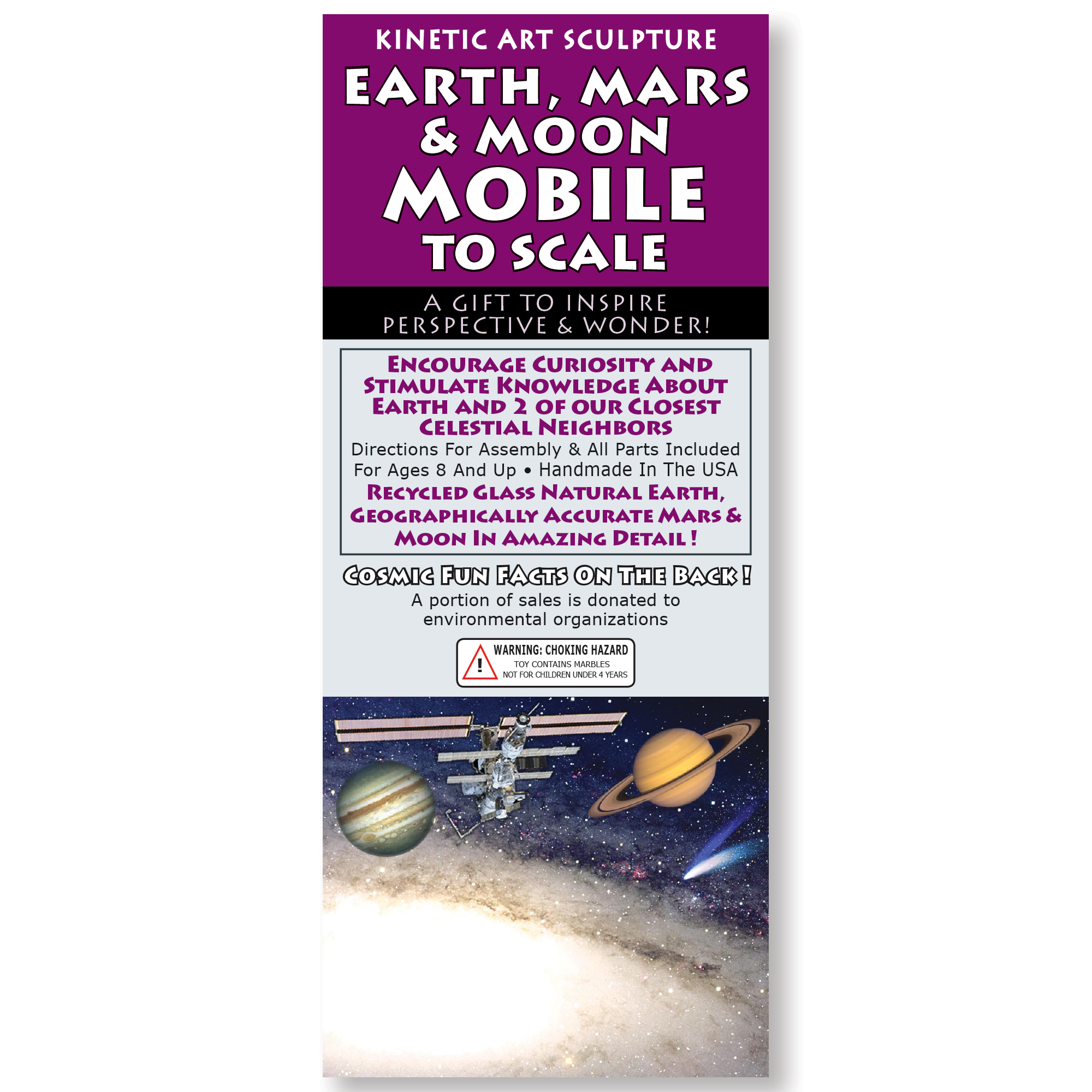 Earth Mars & Moon To Scale Mobile