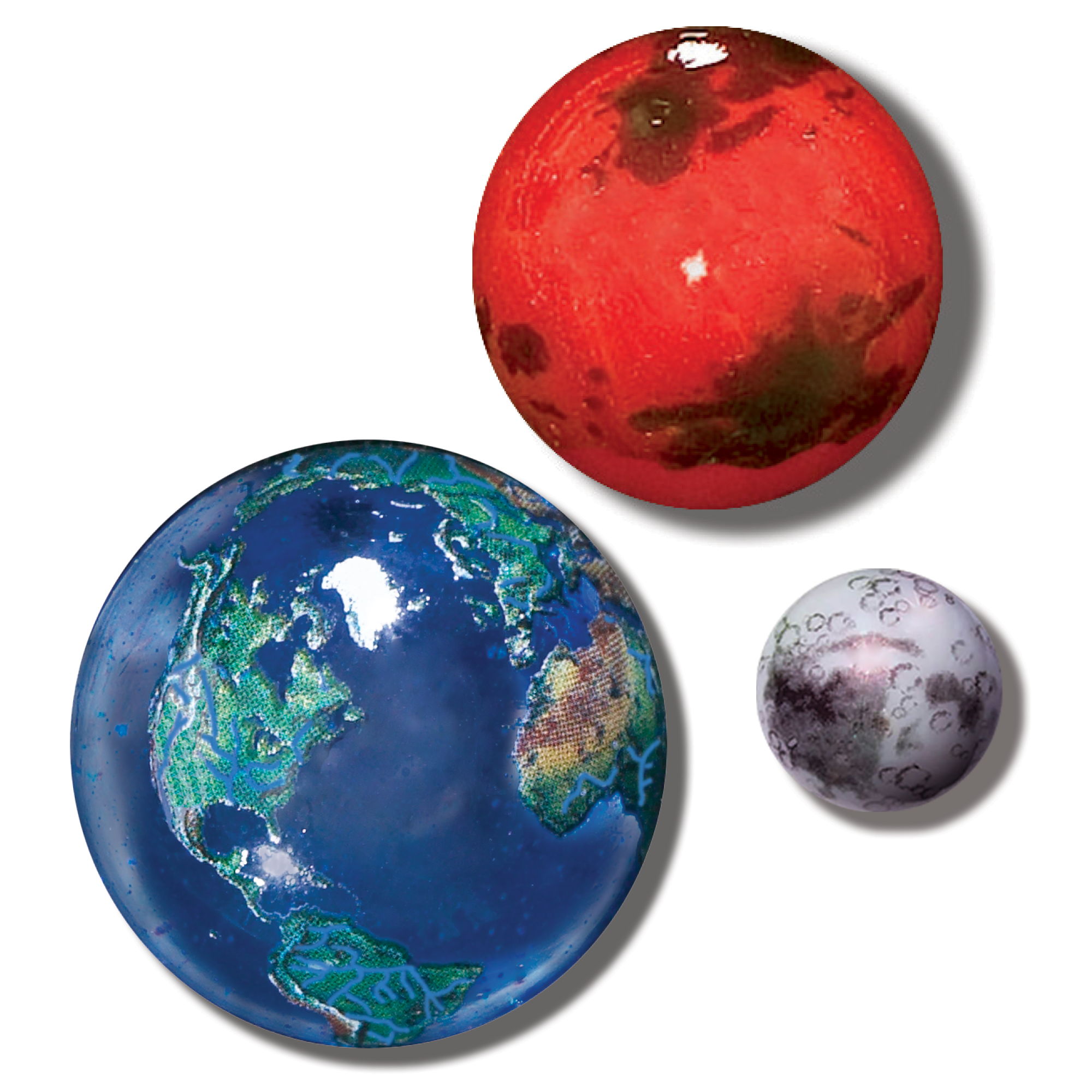 Earth, Mars, And Moon To Scale Box Set