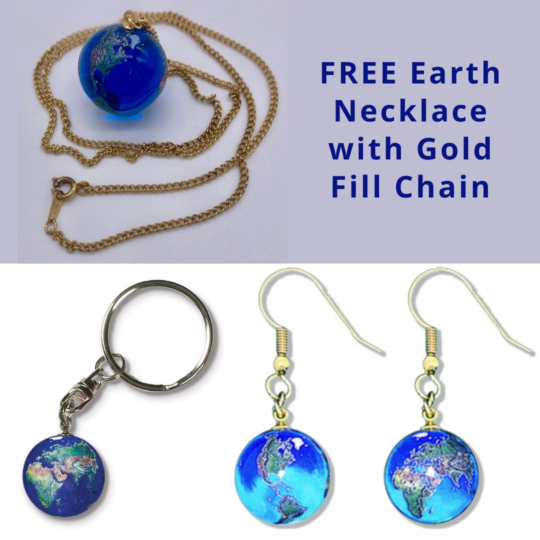 Planet Earth Art Collection + FREE Gold Fill Chain Necklace